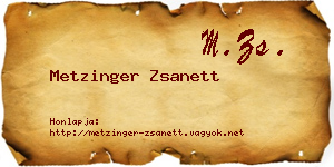 Metzinger Zsanett névjegykártya